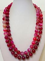 Lange roze agaat ketting (14 mm), zeer zeldzaam. Superieure