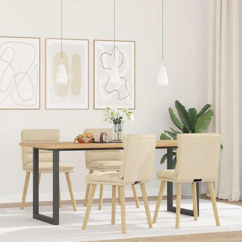 vidaXL Eetkamerstoelen 4 st stof crèmekleurig, Huis en Inrichting, Stoelen, Nieuw, Verzenden