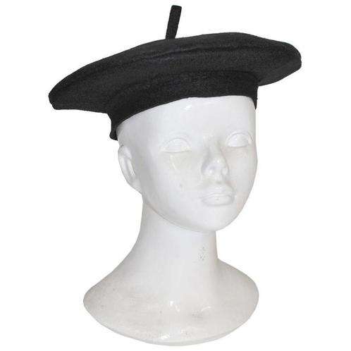 Zwarte baret volwassenen 59 cm - Baretten, Hobby en Vrije tijd, Feestartikelen, Ophalen of Verzenden