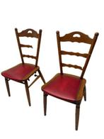 Stoel (2) - Circa 1900 Victoriaanse Fauteuil Set met Lederen, Antiek en Kunst