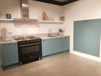 Blauw grijs matlak keuken met Luxe Smeg fornuis en AEG, Nieuw, Blauw, Dubbelwandige keuken, Ophalen