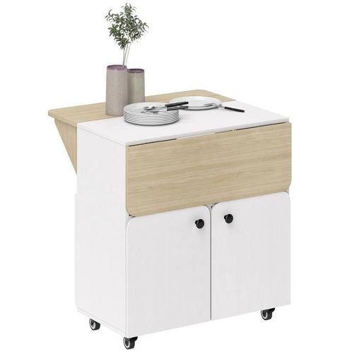 TRUUSK Klaptafel Rolkast, Twee Opklapbare Tafelzijden, Kastv, Huis en Inrichting, Tafels | Eettafels, Nieuw, Verzenden