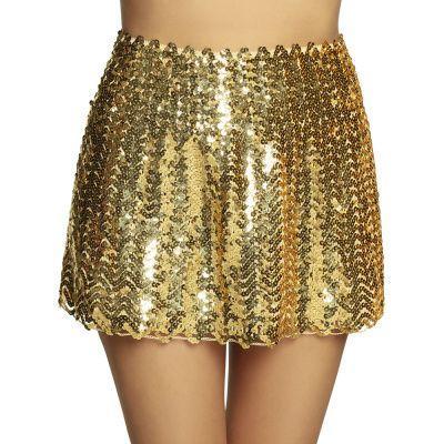 Gouden pailletten rokje dames, Hobby en Vrije tijd, Feestartikelen, Feestartikel, Nieuw, Verzenden