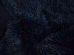 Langharig bont stof – Marineblauw, 200 cm of meer, Nieuw, Blauw, Polyester