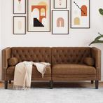 vidaXL Tweezitsbank Chesterfield-stijl met bolsters, Huis en Inrichting, Banken | Bankstellen, Verzenden, Nieuw, Tweepersoons