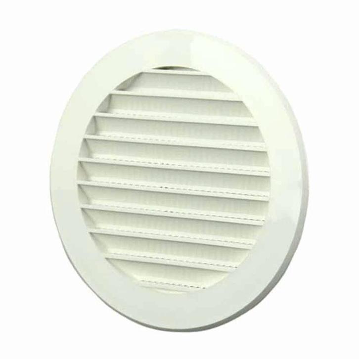 Europlast kunststof schoepenrooster rond wit Ø 100mm – VR100, Doe-het-zelf en Verbouw, Ventilatie en Afzuiging, Ophalen of Verzenden