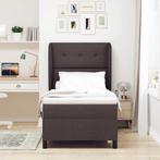 vidaXL Boxspring bed met matras Donkerbruin 100 x 200 cm, Huis en Inrichting, Verzenden, Nieuw, Stof