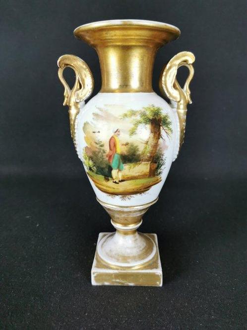 Vaso impero dorato - porcellana decorata - altezza 22 cm -, Antiek en Kunst, Antiek | Glas en Kristal