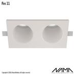 FOS11 Trimless Inbouwspot Dubbel Rond-Schuin - Gips - 2x..., Ophalen of Verzenden, Nieuw