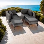 Wicker lounge Bellaria met aluminium frame - grijs, Verzenden, Nieuw