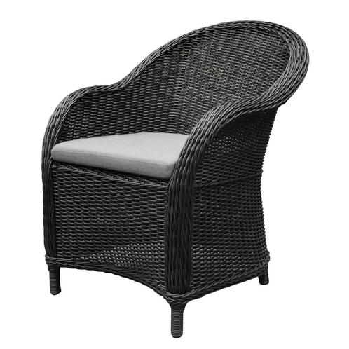 Chester dining tuinstoel zwart, Tuin en Terras, Tuinstoelen, Nieuw, Wicker, Ophalen of Verzenden
