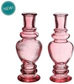 Gekleurd glazen flesje venice vaasje kandelaar soft pink, Ophalen of Verzenden, Nieuw