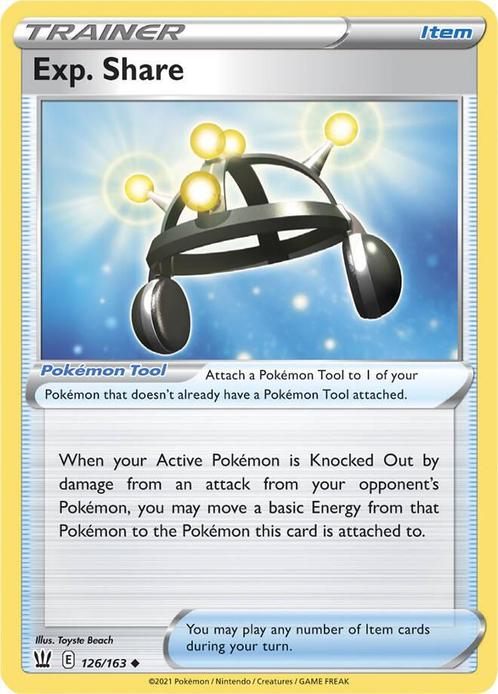 Exp. Share 126/163 Battle Styles, Hobby en Vrije tijd, Verzamelkaartspellen | Pokémon, Losse kaart, Nieuw, Foil, Ophalen of Verzenden
