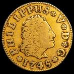 Koninkrijk Spanje. Felipe V (1700-1746). 1/2 Escudo 1745, Postzegels en Munten, Munten | Europa | Niet-Euromunten