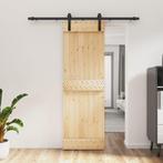 vidaXL Schuifdeur met beslag 70x210 cm massief grenenhout, Doe-het-zelf en Verbouw, Deuren en Horren, Verzenden, Nieuw