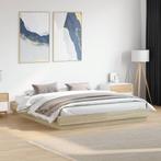 vidaXL Bedframe bewerkt hout sonoma eikenkleurig 180x200 cm, Eenpersoons, Bruin, Verzenden, Nieuw