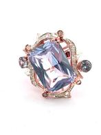 Zonder Minimumprijs - Ring - 9 kt. Roségoud, Zilver Topaas -, Sieraden, Tassen en Uiterlijk, Ringen, Nieuw