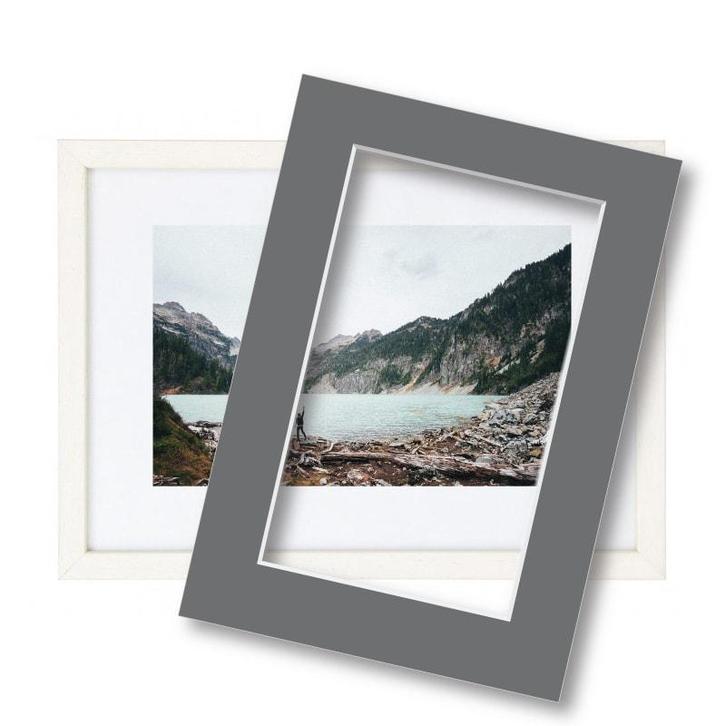 Fotolijst met passe partout 30x40cm hout wit, Huis en Inrichting, Woonaccessoires | Lijsten