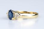 Ring - 18 karaat Geel goud - 1.05ct. tw. Saffier - Diamant, Sieraden, Tassen en Uiterlijk, Ringen, Nieuw