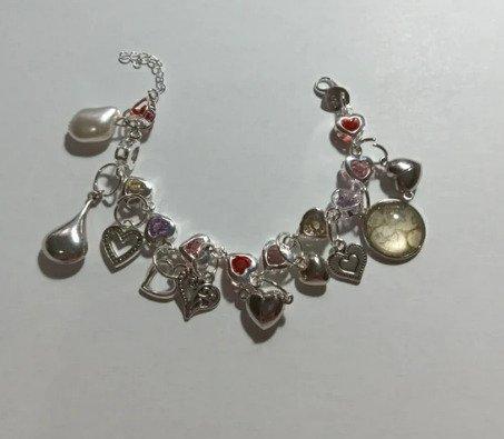 Zonder Minimumprijs - Armband Zilver Gemengde edelstenen -, Sieraden, Tassen en Uiterlijk, Antieke sieraden