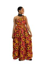 Afrikaanse print Rode Flowers Infinity Multiway Maxi Jurk -, Ophalen of Verzenden, Nieuw