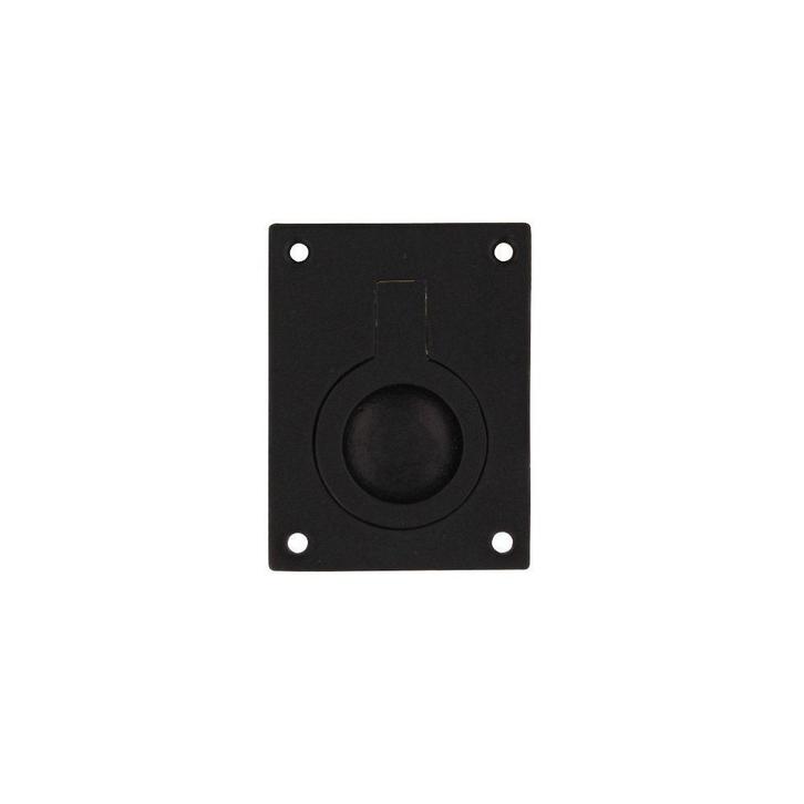 Intersteel Luikring rechthoekig 65x49mm - mat zwart, Doe-het-zelf en Verbouw, Hang- en Sluitwerk, Nieuw, Verzenden