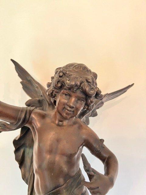 Auguste Moreau (1834-1917) - Beeldje, Enfant Victorieux -, Antiek en Kunst, Antiek | Keramiek en Aardewerk