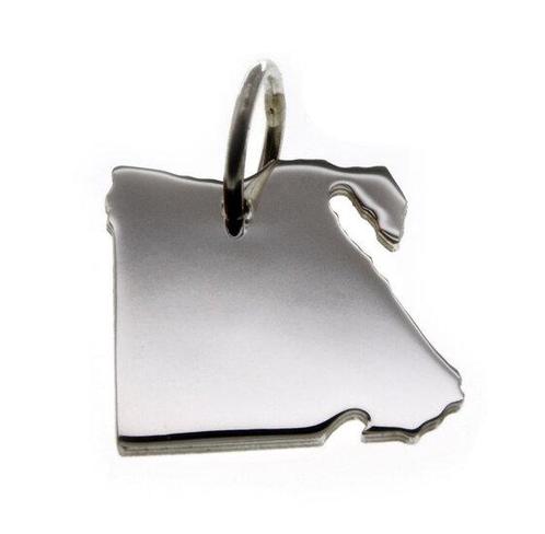 Zilveren Landkaart Egypte ketting hanger, Sieraden, Tassen en Uiterlijk, Kettinghangers, Verzenden
