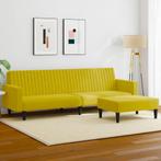 vidaXL 2-delige Loungeset fluweel geel, Verzenden, Nieuw, Vierpersoons of meer, Stof