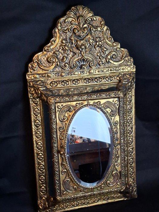 Wandspiegel - Messing - Bruids spiegel - H : 65 cm, Antiek en Kunst, Antiek | Overige Antiek
