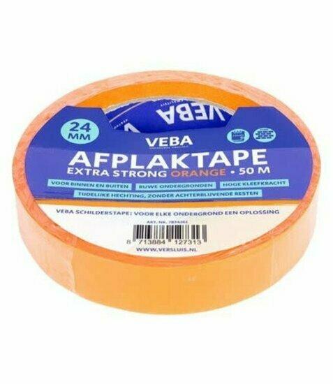 Veba afplaktape extra strong Orange 24mm, Doe-het-zelf en Verbouw, Verf, Beits en Lak, Verzenden