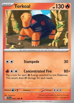 Torkoal 035/198 reverse holo Scarlet en Violet, Hobby en Vrije tijd, Verzamelkaartspellen | Pokémon, Losse kaart, Nieuw, Foil