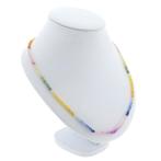 9 Krt. Multikleurige saffier kralen ketting | 47 cm, Sieraden, Tassen en Uiterlijk, Antieke sieraden, Ophalen of Verzenden, Goud