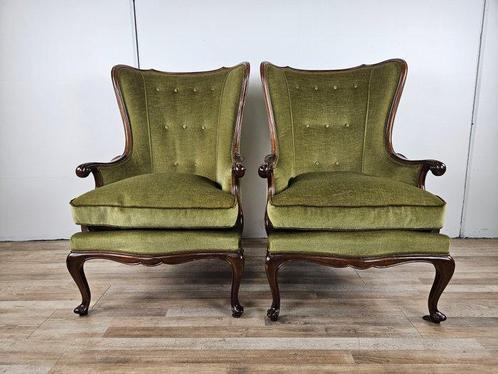 Fauteuil (2) - Luigi XV-stijl bergère-fauteuils in notenhout, Antiek en Kunst, Antiek | Overige Antiek