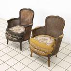 Paar Louis XV-stijl Fauteuils met Rotan en Bloemenmotief Pet, Ophalen of Verzenden, Nieuw