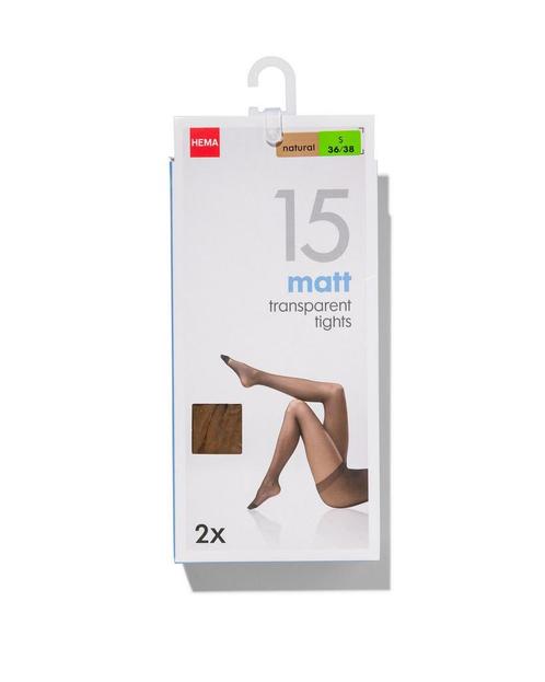 HEMA Pantys mat 15denier - 2 stuks naturel, Kleding | Dames, Leggings, Maillots en Panty's, Nieuw, Verzenden