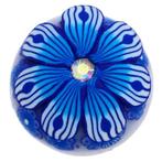Fako Bijoux® - Click Button - Fimoklei - Bloem Blauw/Wit, Verzenden, Nieuw