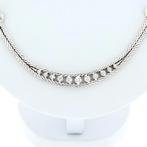 Witgouden ketting met diamanten, Sieraden, Tassen en Uiterlijk, Kettingen, Gebruikt, Overige kleuren, Ophalen of Verzenden, Met edelsteen