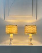 Tafellamp - Twee chique marmeren stenen tafellampen -