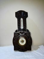 Antieke Houten Barometer met Gedetailleerd Houtsnijwerk en, Antiek en Kunst, Curiosa en Brocante