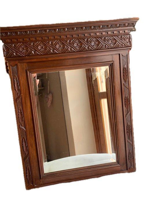 Spiegel (3) - Hout - Spiegels in notenhout inlegwerk., Antiek en Kunst, Antiek | Overige Antiek