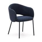 *WOONWINKEL* Kave Home Maina Design Eetkamerstoel Chenille B, Verzenden, Nieuw, Blauw, Stof