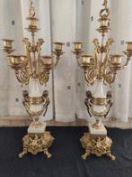 Kaarsenhouder Parijse kunst (2) - Verguld brons, Emperador, Antiek en Kunst