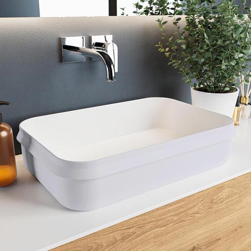 MONDIAZ ARVO Waskom solid surface 55cm kleur Cale / Talc, Doe-het-zelf en Verbouw, Sanitair, Overige typen, Nieuw, Ophalen of Verzenden