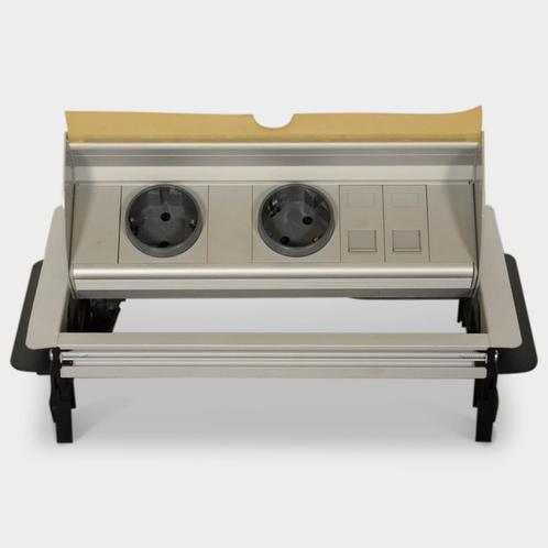 Powerlogic inbouw deskdock, aluminium, 27 x 15 cm, Doe-het-zelf en Verbouw, Elektra en Kabels, Ophalen of Verzenden
