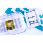 Blauw, Geel, Tweekleurig Saffier - 3.70 ct - International, Sieraden, Tassen en Uiterlijk, Edelstenen, Nieuw