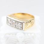 Ring - 18 karaat Geel goud, Witgoud - 0.88ct. tw. Diamant, Sieraden, Tassen en Uiterlijk, Ringen, Nieuw