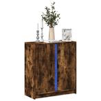vidaXL Dressoir met LED 77x34x85 cm bewerkt hout gerookt, Huis en Inrichting, Kasten | Dressoirs, Verzenden, Nieuw, 50 tot 100 cm