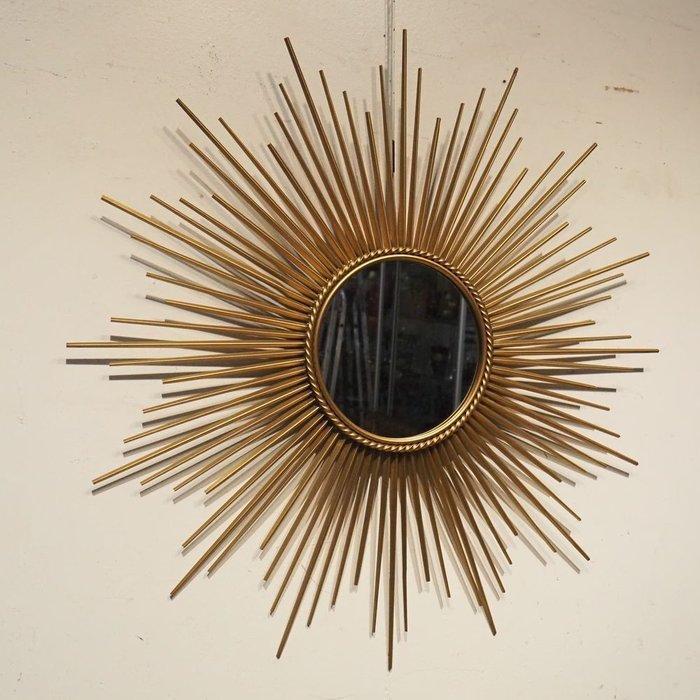 Chaty Vallauris - Wandspiegel - IJzer - Zonspiegel, verguld, Antiek en Kunst, Curiosa en Brocante