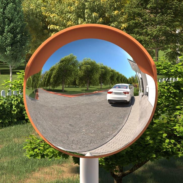 vidaXL Buiten Convex Verkeersspiegel Oranje Ø30 cm, Huis en Inrichting, Woonaccessoires | Tekstborden en Spreuken, Nieuw, Verzenden